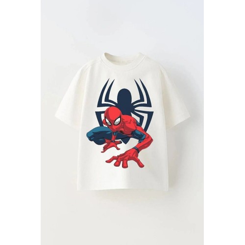 Spider-Man Printed Oversize T-Shirt for Kids – Comfortable Summer Wear