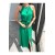 Sands Tekstil Slit Satin Dress with Tie Detail - Green Party Dress