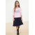 Girls' Pink Thin Seasonal Knitted Dress with Slogan Pattern