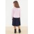 Girls' Pink Thin Seasonal Knitted Dress with Slogan Pattern