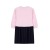 Girls' Pink Thin Seasonal Knitted Dress with Slogan Pattern