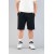 Bombe Men's Casual Ribbed Straight Shorts - Black Slim Fit with Side Pockets