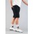 Bombe Men's Casual Ribbed Straight Shorts - Black Slim Fit with Side Pockets