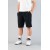 Bombe Men's Casual Ribbed Straight Shorts - Black Slim Fit with Side Pockets