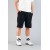 Bombe Men's Casual Ribbed Straight Shorts - Black Slim Fit with Side Pockets