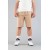 Bombe Men's Casual Ribbed Straight Shorts - Beige Slim Fit with Side Pockets