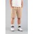 Bombe Men's Casual Ribbed Straight Shorts - Beige Slim Fit with Side Pockets