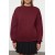 Claret Red Crew Neck Fleece Oversize Sweatshirt - Long Sleeve