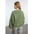 Khaki Embroidered Crew Neck Sweatshirt with Fleece Interior - Crop, Regular Fit