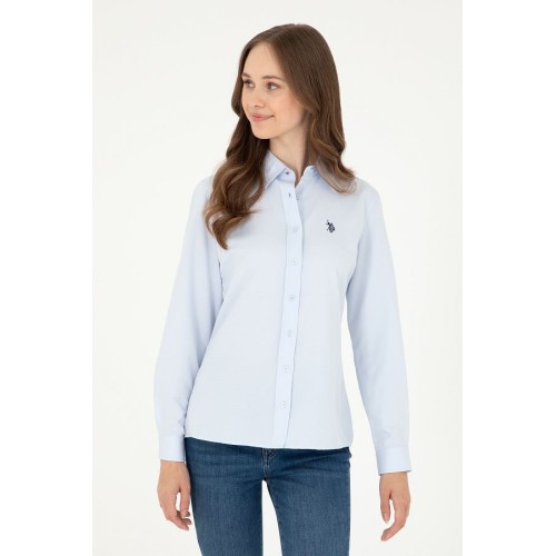 U.S. Polo Assn. Women's Light Blue Long Sleeve Basic Shirt