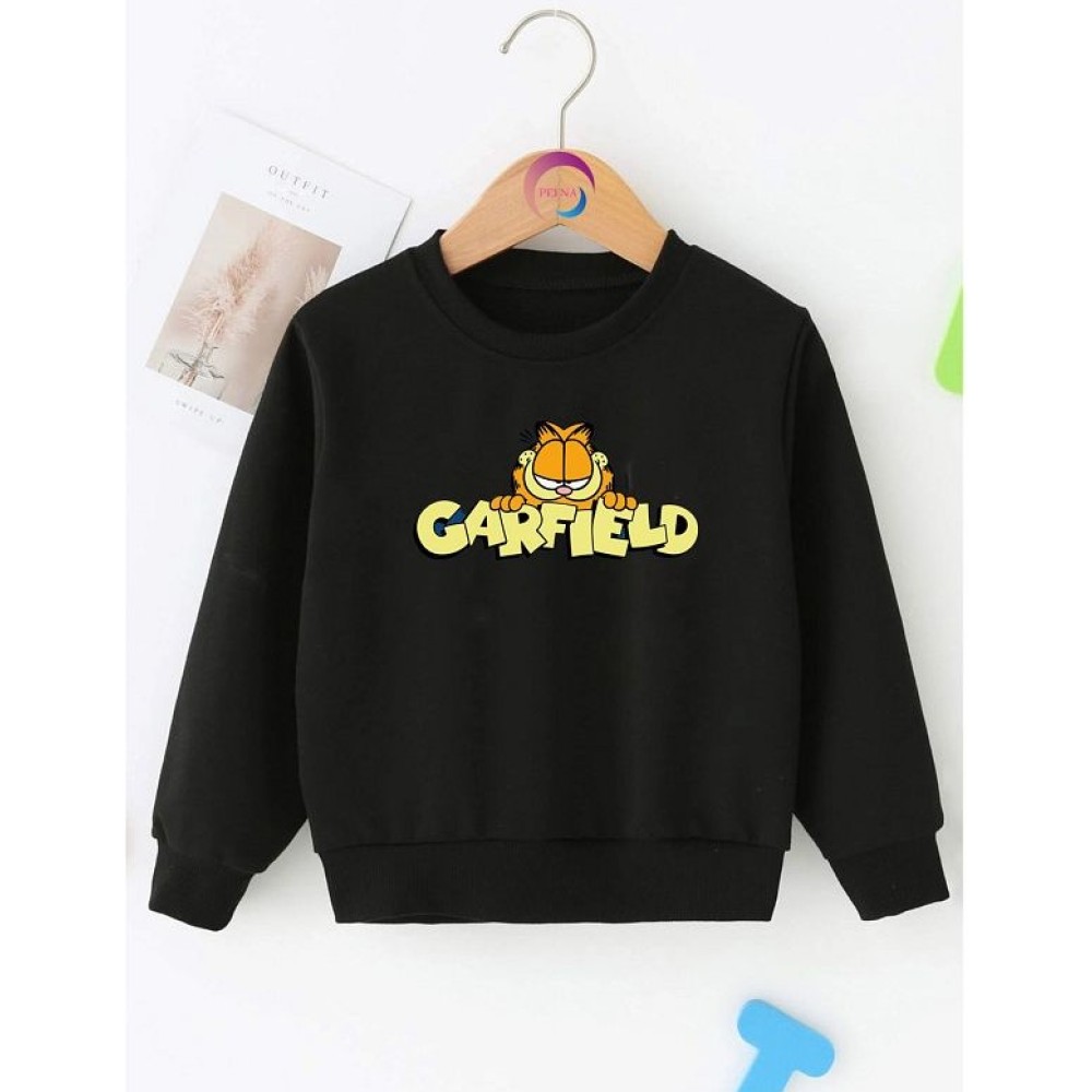 Cotton Christmas Special Garfield Printed Sweatshirt – Unisex Black