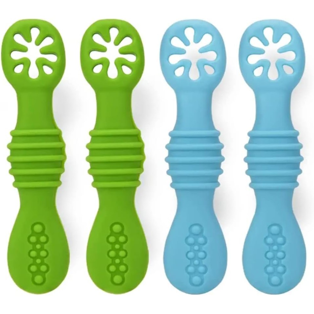 MAKINGTEC Baby Spoons - Self-Feeding Silicone Spoons for Baby-Led Weaning