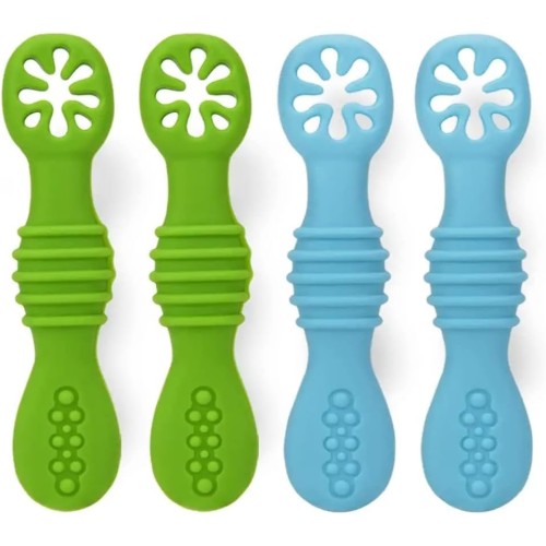 MAKINGTEC Baby Spoons - Self-Feeding Silicone Spoons for Baby-Led Weaning