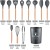 AWH 12-Piece Silicone Kitchen Utensils Set – Heat-Resistant Nonstick Tools with Wooden Handles