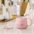 Angelice Home Cat Mug with Spoon, Cute Ceramic Coffee Cup for Cat Lovers