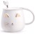 Angelice Home Cat Mug with Spoon, Cute Ceramic Coffee Cup for Cat Lovers