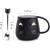 Angelice Home Cat Mug with Spoon, Cute Ceramic Coffee Cup for Cat Lovers