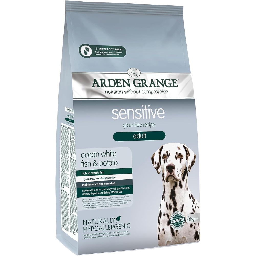 Arden Grange Sensitive Adult Dry Dog Food - White Fish, 6 KG