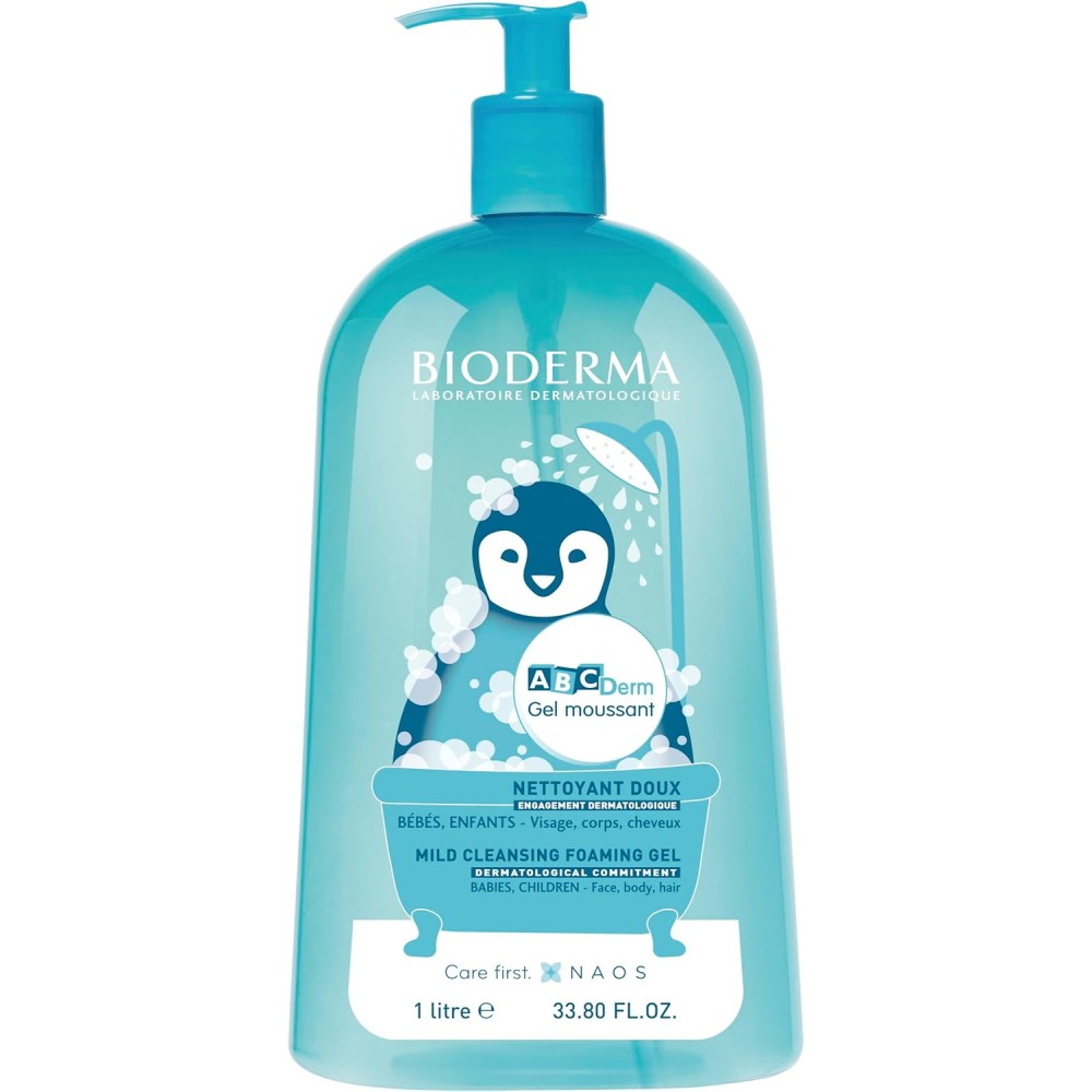 Bioderma ABCDerm Foaming Gel – Gentle Baby Wash for Delicate Skin, Safe for Babies and Children 1L