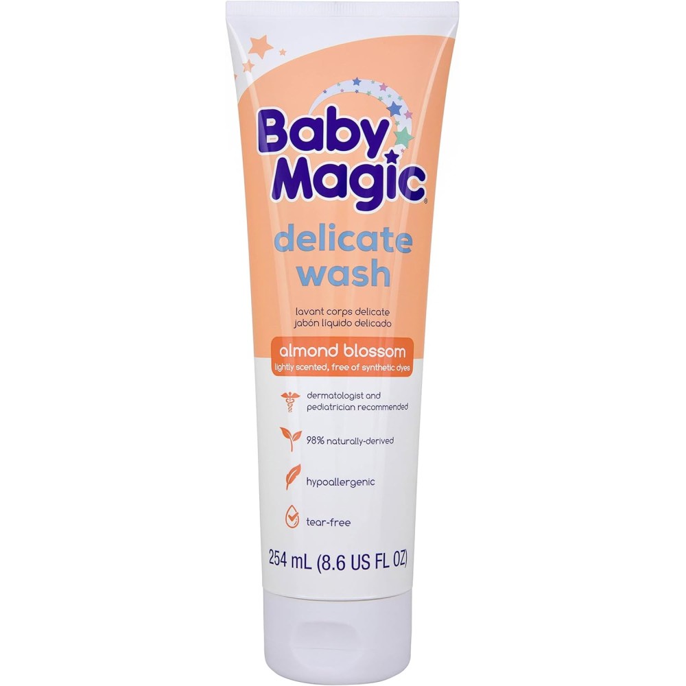 Baby Magic Delicate Wash - Almond Blossom Scent | 254ml | Hypoallergenic & Tear-Free