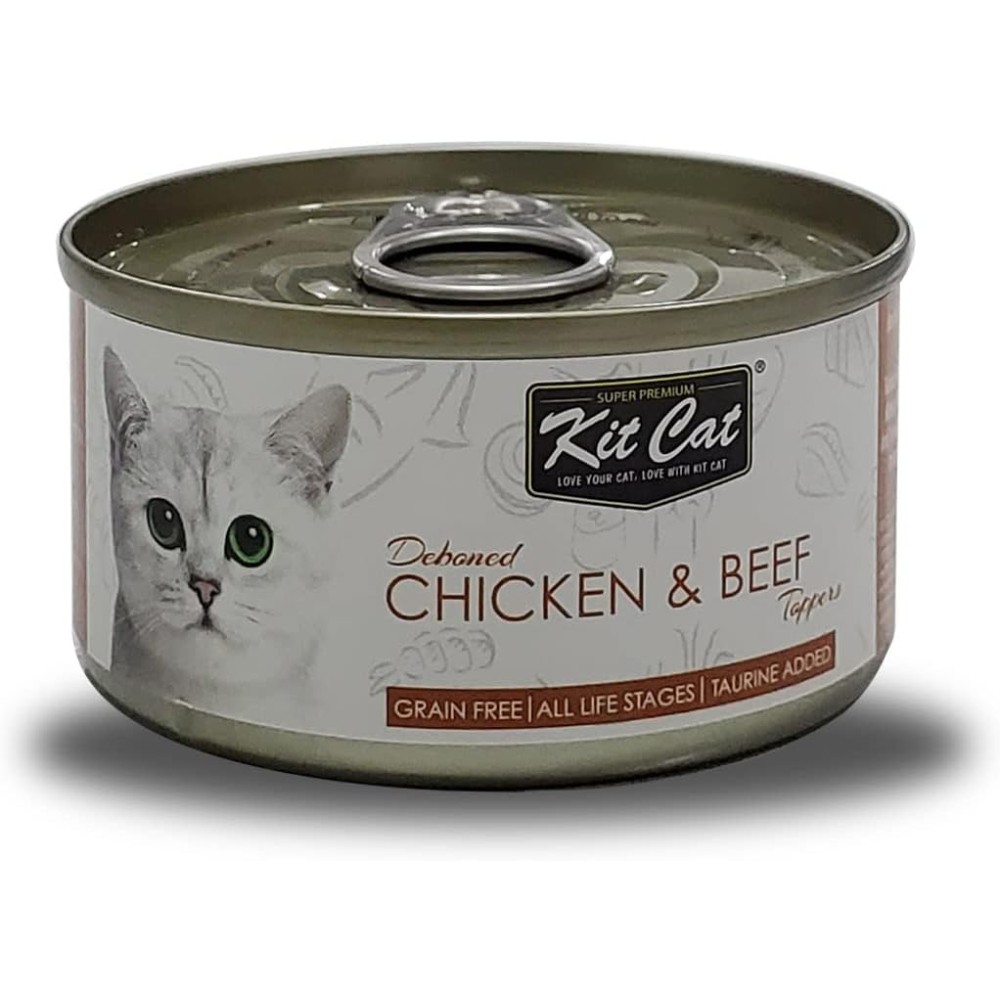 Kit Cat Deboned Chicken & Beef Toppers Canned Cat Food | 80g