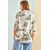 Bianco Lucci Women's Sleeve-Folded Linen Shirt with Forest Floral Illustrations