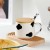 BigNoseDeer Cute Ceramic Cow Mug with 3D Figurine Inside, Lid & Spoon, 13oz