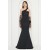 Vuvutasarım Black Cross Neck Evening Dress – Flexible Diving Fabric Design