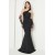 Vuvutasarım Black Cross Neck Evening Dress – Flexible Diving Fabric Design