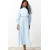 TRENDYOL MODEST Blue Maxi Dress with Standing Collar and A-Line Design