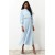 TRENDYOL MODEST Blue Maxi Dress with Standing Collar and A-Line Design