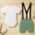 Infant Baby Boy Cartoon Graphic Bow Tie Romper & Strap Shorts Birthday Outfit