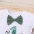 Infant Baby Boy Cartoon Graphic Bow Tie Romper & Strap Shorts Birthday Outfit