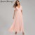 Sexy Pink Chiffon Tulle Maxi Summer Dress – Elegant Long Bridesmaid & Prom Dress