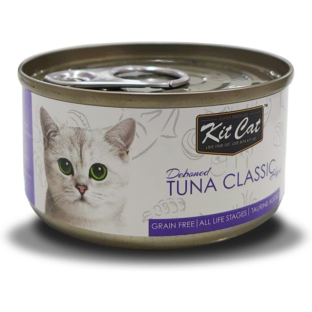 Kit Cat Debone Tuna Classic Aspic Canned Cat Food 80g – Grain-Free for All Life Stages