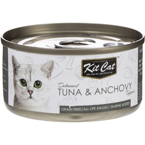 Kit Cat Deboned Tuna & Anchovy Toppers Canned Cat Food | 80g