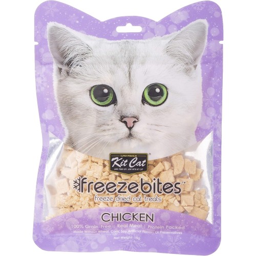 Kit Cat Freeze Bites Chicken Freeze-Dried Cat Treats 15g – Healthy Grain-Free Snack