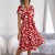 Floral Pleated A-Line Dress – Women’s Chic High-Waist Summer Casual Dress