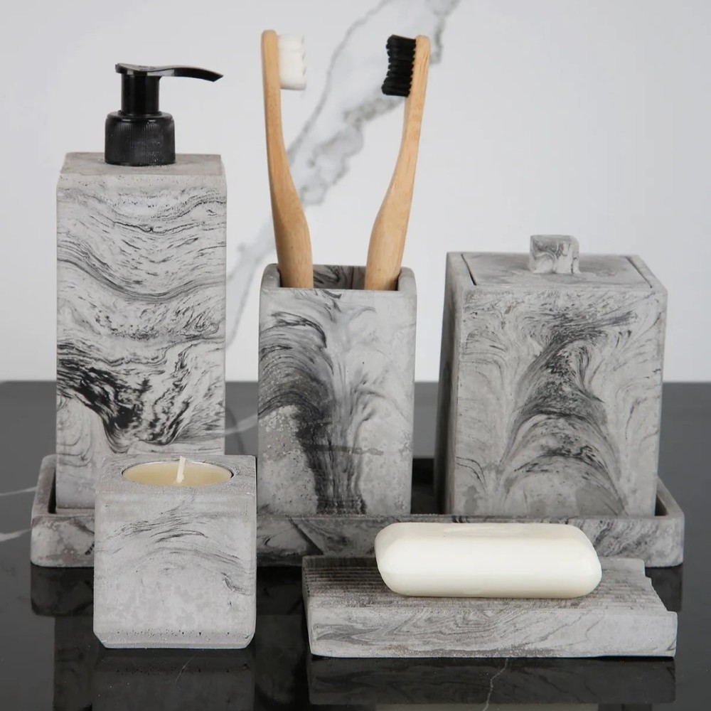 Betonmall 6-Piece Concrete Bathroom Set – Durable, Stylish, and Functional