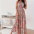 Elegant Contrast Color Long Beach Dress – Loose Fit Bohemian Summer 2024 Women's Maxi Dress