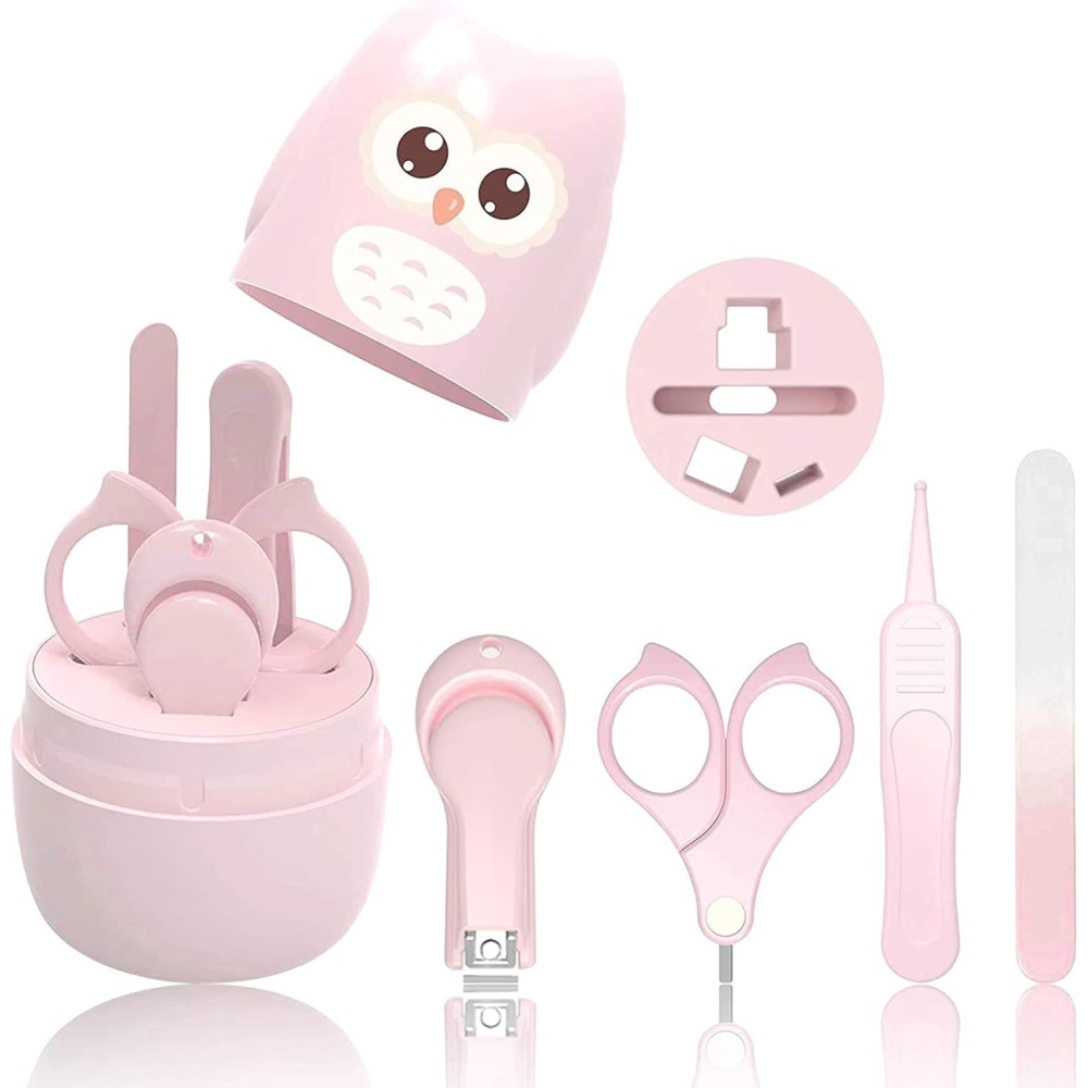 DELFINO Baby Nail Clippers Kit | 4-in-1 Baby Grooming Set with Cute Owl Case