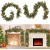 DVEHGF 2.7M Artificial Christmas Garland with Pine Cones, Baubles & Bows for Indoor/Outdoor