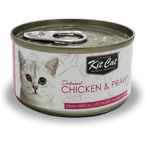 Kit Cat Deboned Chicken & Prawn Toppers Canned Cat Food | 80g