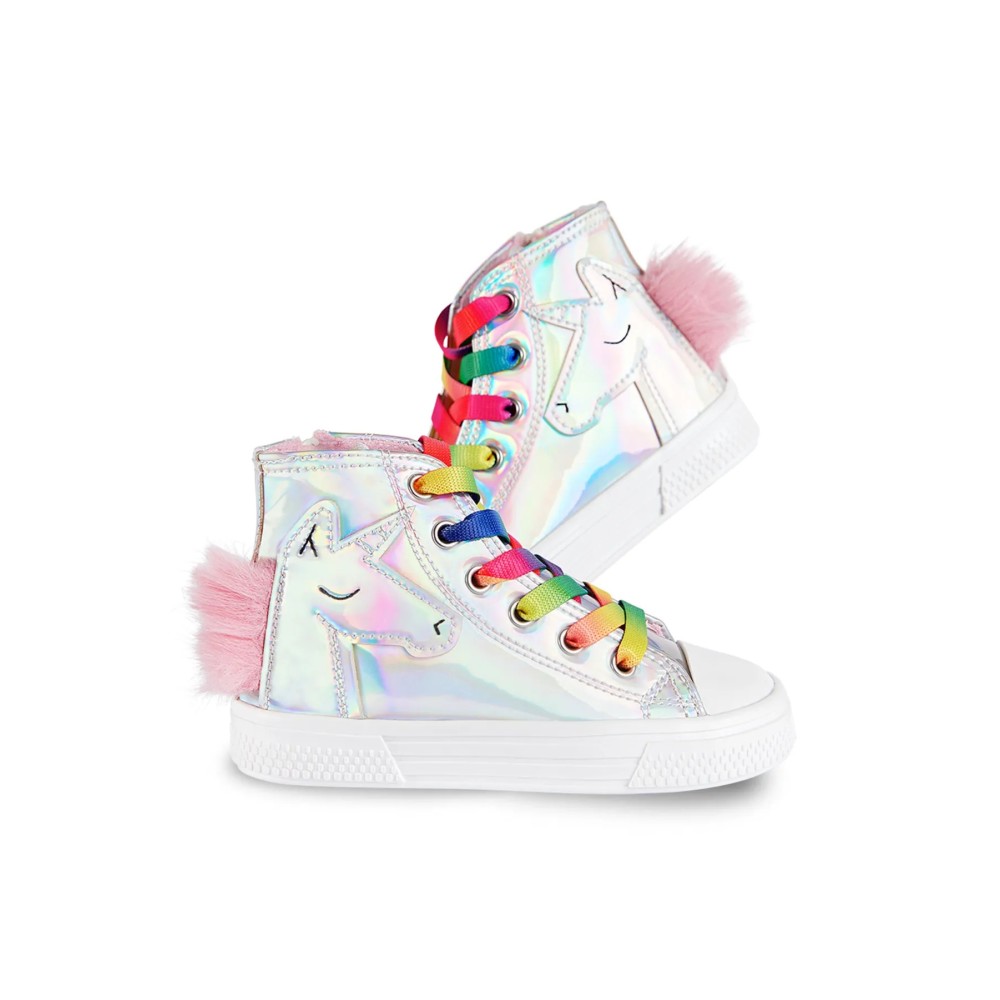 Denokids Unicorn Hologram Girls' Sneakers - Stylish & Fun Casual Shoes