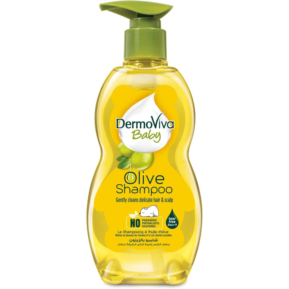 DermoViva Baby Olive Shampoo 500ml | Gentle Cleanser with No Tear Formula | pH 5.5-6