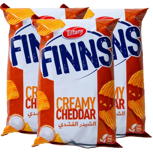 Tiffany Finns Creamy Cheddar Chips - 85g x 3 Pack, Rich & Cheesy Snack Delight