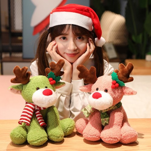 30cm Soft Plush Reindeer Doll – Christmas Elk Stuffed Animal Toy for Kids