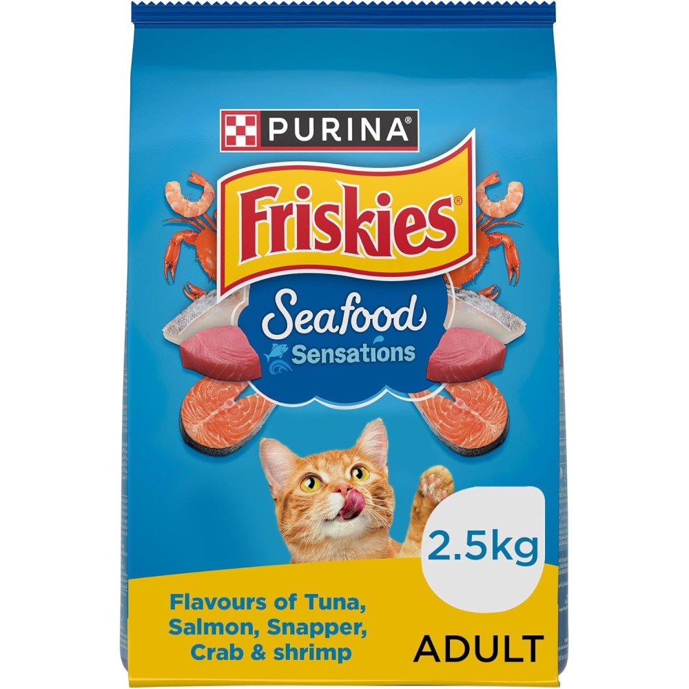 FRISKIES Seafood Sensations Cat Dry Food – Tuna, Salmon, Whitefish, Crab & Shrimp