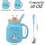 Angelice Home Blue Cat Mug with Lid & Spoon, Cute Ceramic Coffee Cup for Women