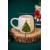 Flora Christmas Tree Patterned Mug - New Year's Gift Ceramic Cup, 300-399ml, Ecru